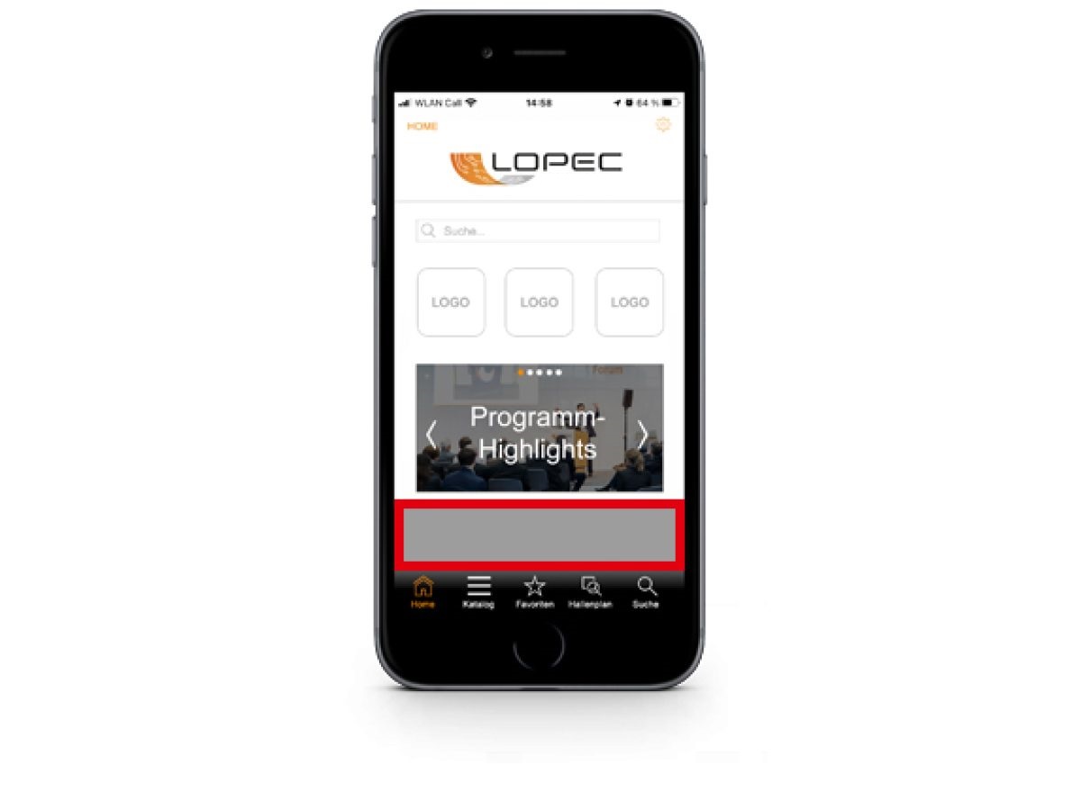 Werbebanner auf der Startseite